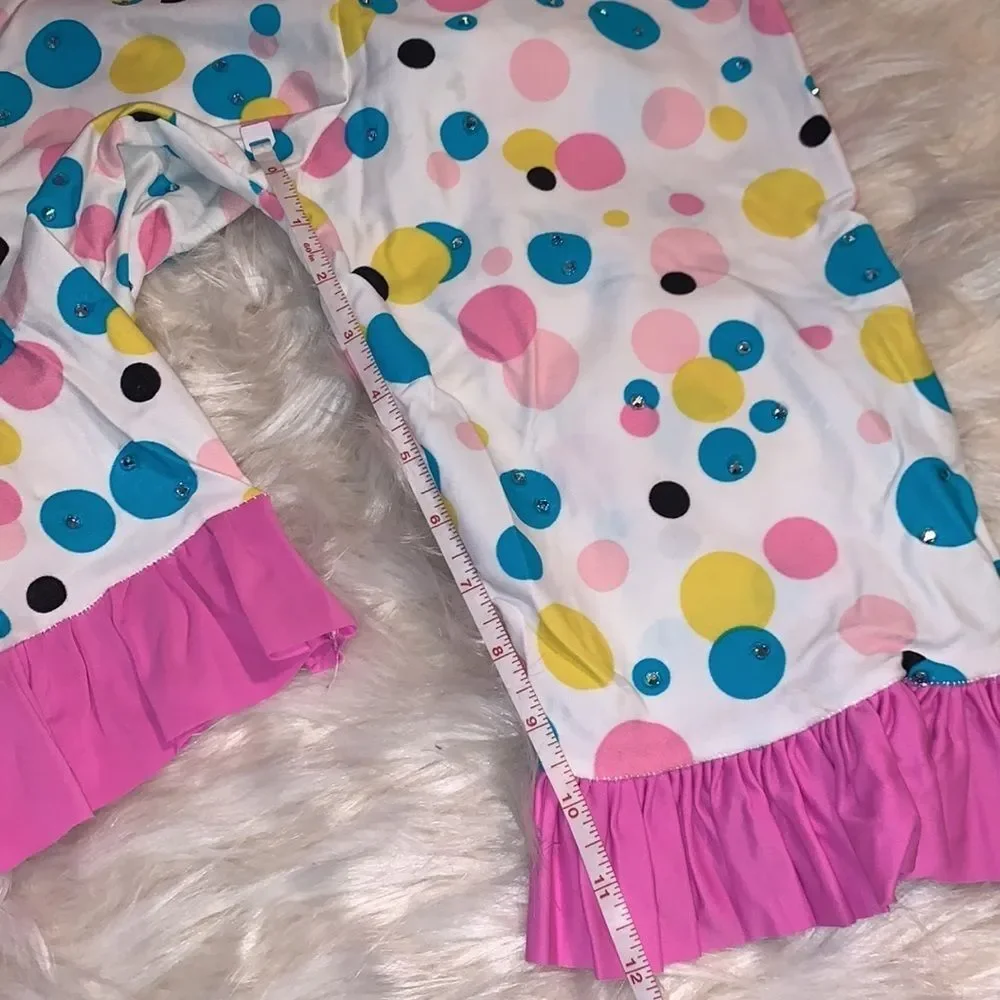 Splish Splash Old Time Bathing Suit Style Dance Costume with Swarovski Crystals